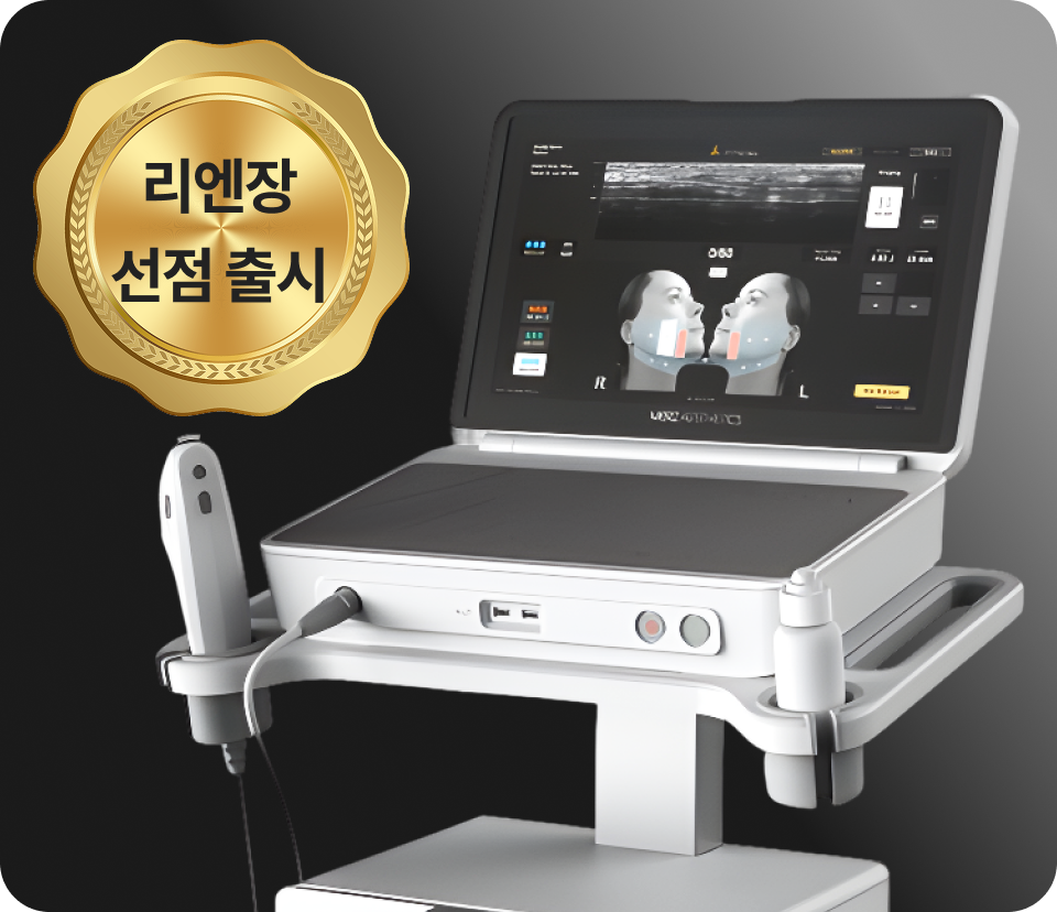 Ultherapy Prime 儀器手機端圖像，透過 Ultherapy DeepSEE 技術將能量傳導至 SMAS 筋膜層的結構